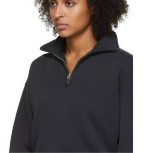 REDONE $70’s Women’s Grey Half Zip Cotton Pullover Sweatshirt Size Large